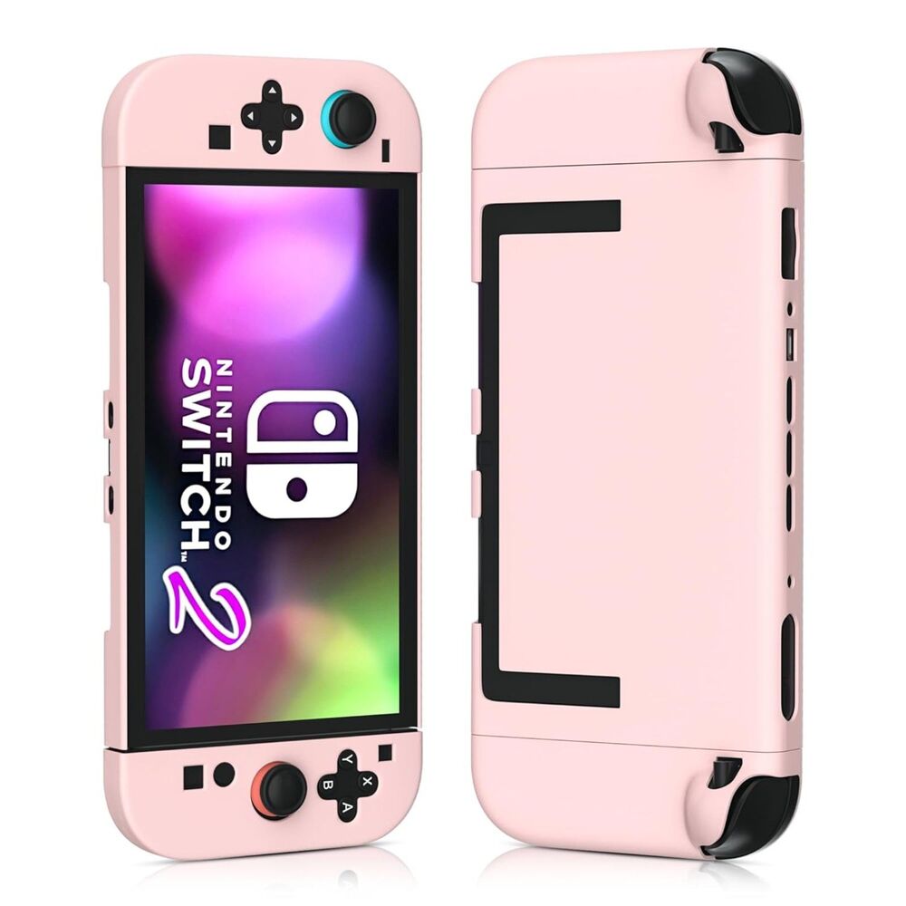 New Pure-pink Dockable Case for Nintendo Switch 2 Ultra-thin Controller Grip
